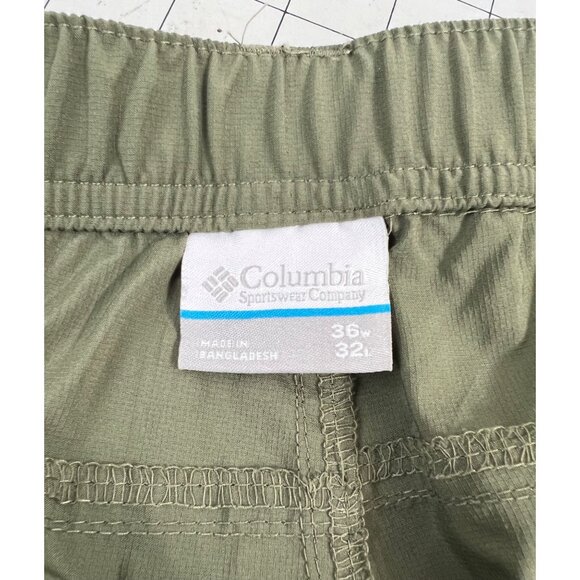 Columbia Men’s Convertible Cargo Pants Olive Green 36x32 Nylon Belted Lightweigh - Picture 5 of 9